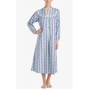 Women Lanz of Salzburg Ballet Lace Trim Nightgown size L in Teal Prairie Cottage